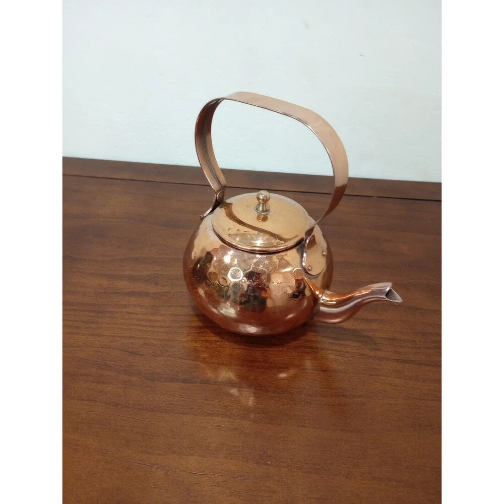 Vintage Copper Tea Kettle, Made in India